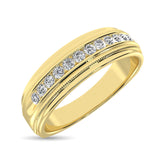 14K Yellow Gold 1 Ct.Tw. Diamond Mens Machine Band